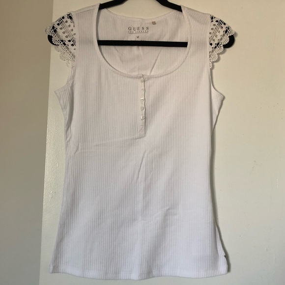 Guess Tops - GUESS White Ribbed Top